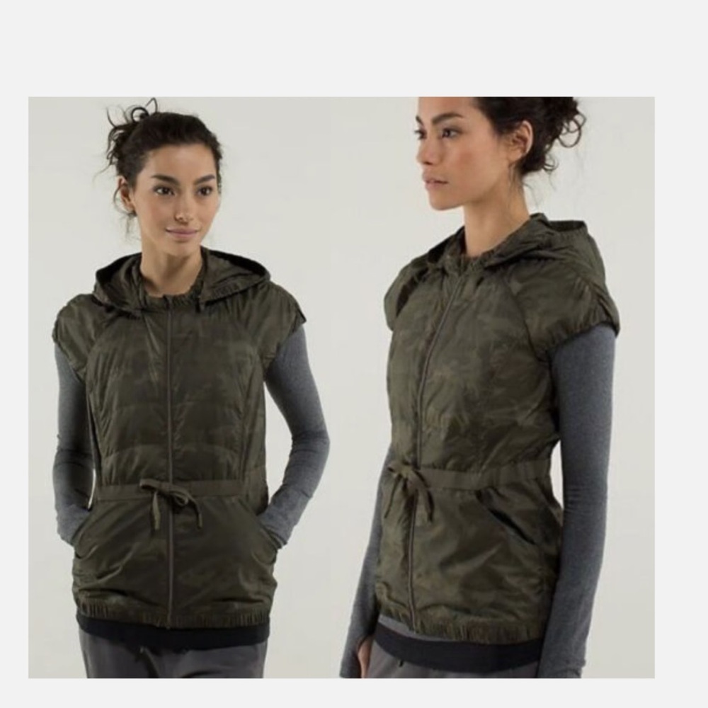Lulu size 6 camo vest green